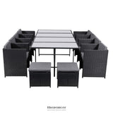BALI 13PC OUTDOOR DINING SET-BLACK
