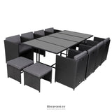 BALI 13PC OUTDOOR DINING SET-BLACK