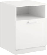 BEDSIDE TABLE SHELF DRAWER WHITE
