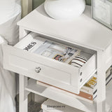 BEDSIDE TABLE WITH DRAWER SHELVES