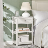 BEDSIDE TABLE WITH DRAWER SHELVES