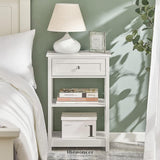 BEDSIDE TABLE WITH DRAWER SHELVES