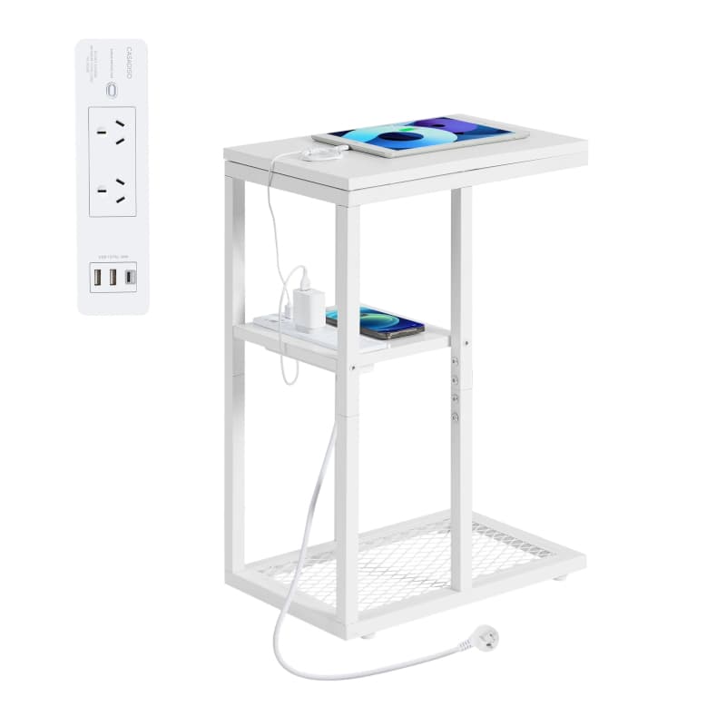 BEDSIDE TABLE WITH POWER - CHIC LOOK WHITE