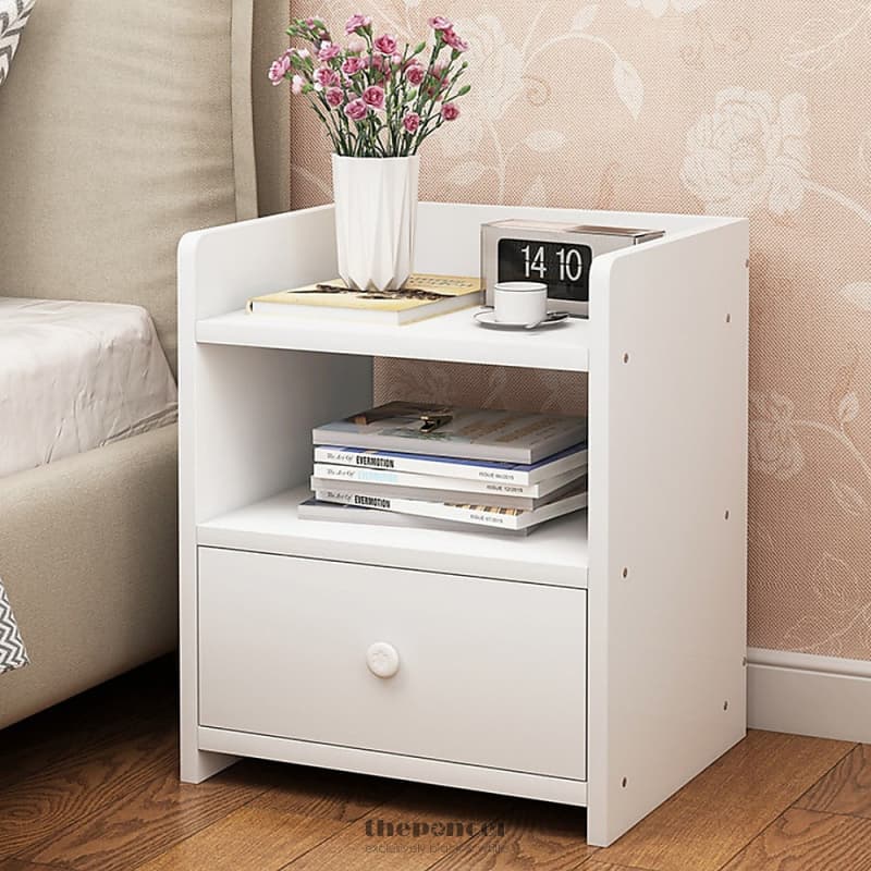 BEDSIDE TABLES SIDE TABLE NIGHTSTAND STORAGE DRAWER SHELF