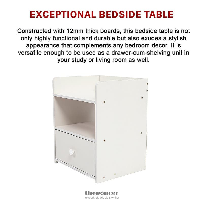 BEDSIDE TABLES SIDE TABLE NIGHTSTAND STORAGE DRAWER SHELF