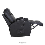 BLACK MASSAGE SOFA CHAIR RECLINER 360 DEGREE SWIVEL PU