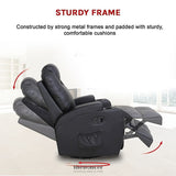 BLACK MASSAGE SOFA CHAIR RECLINER 360 DEGREE SWIVEL PU