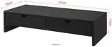 BLACK MONITOR STAND DESK ORGANIZER WITH 2 DRAWERS