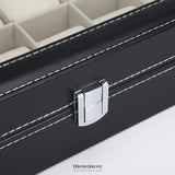 BLACK PU LEATHER WATCH ORGANIZER DISPLAY STORAGE BOX CASES