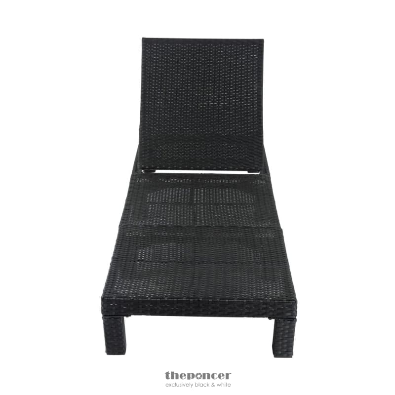 BLACK RATTAN SUNBED WITH ADJUSTABLE RECLINE