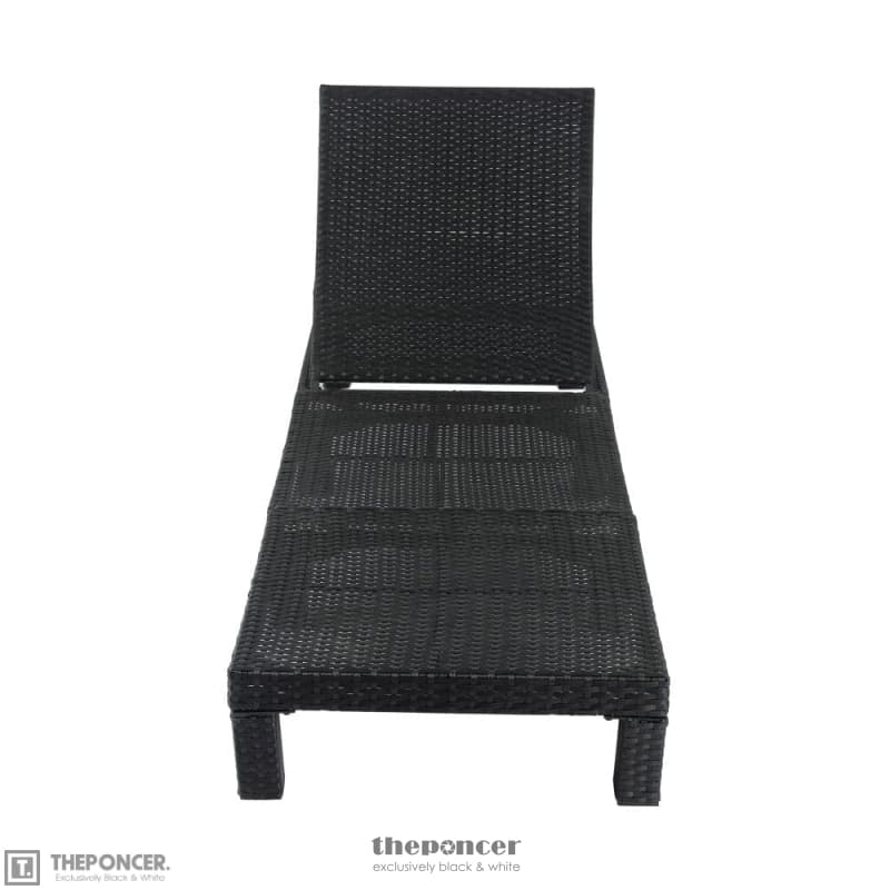 BLACK RATTAN SUNBED WITH ADJUSTABLE RECLINE