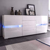 BUFFET SIDEBOARD CABINET HIGH GLOSS RGB LED STORAGE