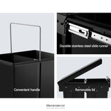 CEFITO 2X15L PULL OUT BIN - BLACK