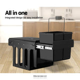 CEFITO 2X15L PULL OUT BIN - BLACK
