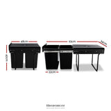 CEFITO 2X20L PULL OUT BIN - BLACK