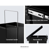 CEFITO 2X20L PULL OUT BIN - BLACK