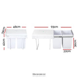 CEFITO 2X20L PULL OUT BIN - WHITE