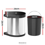 CEFITO KITCHEN SWING OUT PULL OUT BIN STAINLESS STEEL