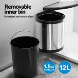 CEFITO KITCHEN SWING OUT PULL OUT BIN STAINLESS STEEL
