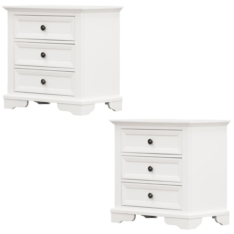 CELOSIA BEDSIDE TABLE SET OF 2PCS - 3 DRAWERS STORAGE