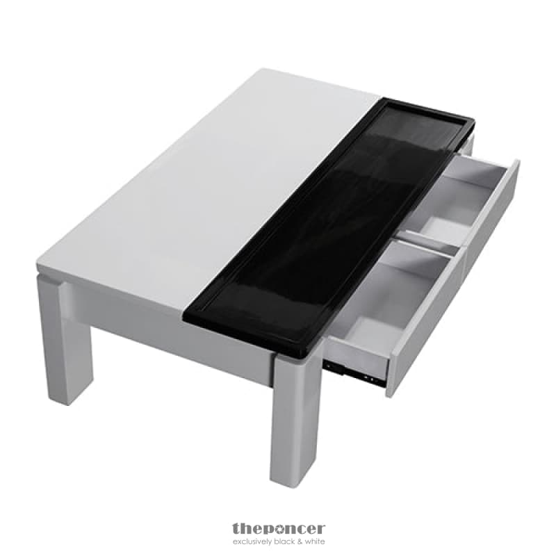 COFFEE TABLE HIGH GLOSS FINISH LIFT UP TOP MDF BLACK &