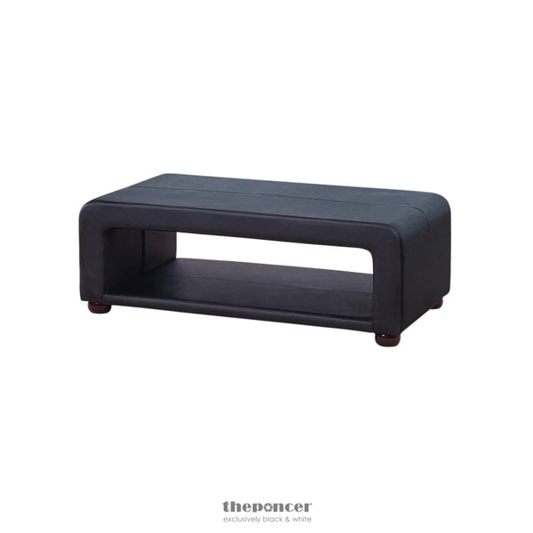 COFFEE TABLE UPHOLSTERED PU LEATHER IN BLACK COLOUR