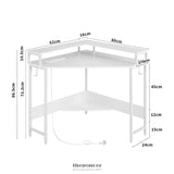 COMPACT L - SHAPED CORNER DESK WITH BUILT - IN POWER BOARD