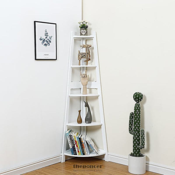 CORNER LADDER SHELF BOOKCASE DISPLAY STORAGE UNIT