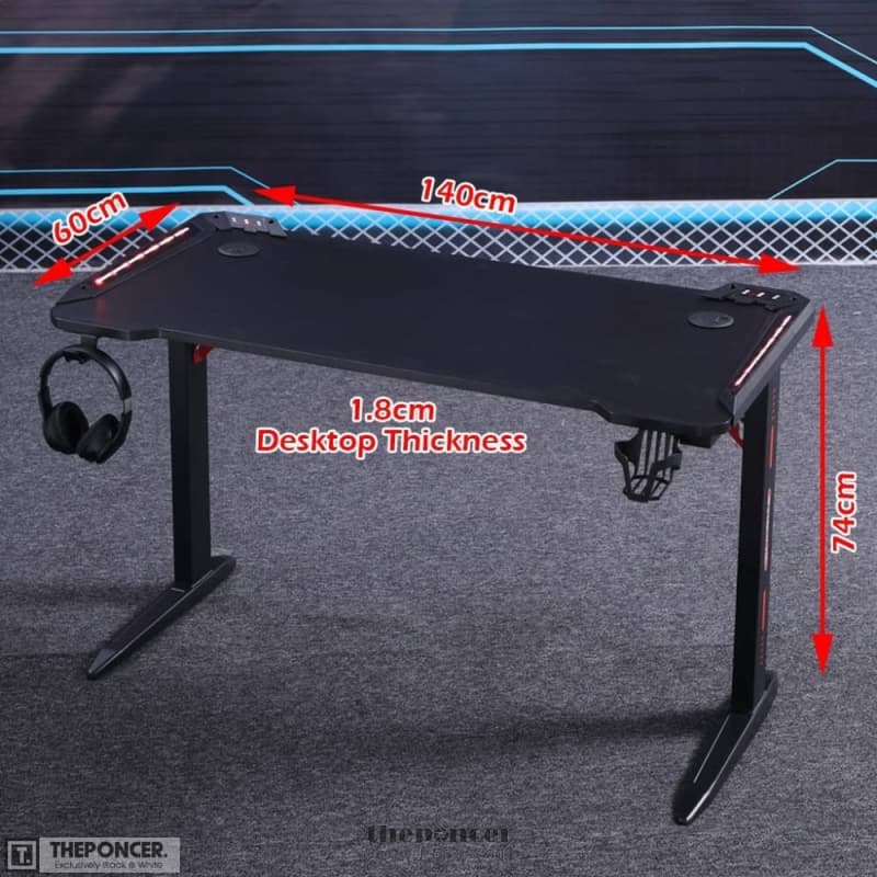 D2105 140CM GAMING DESK DESKTOP PC COMPUTER DESKS RACING