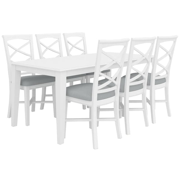 DAISY 7PC DINING SET 180CM TABLE 6 CHAIR ACACIA WOOD