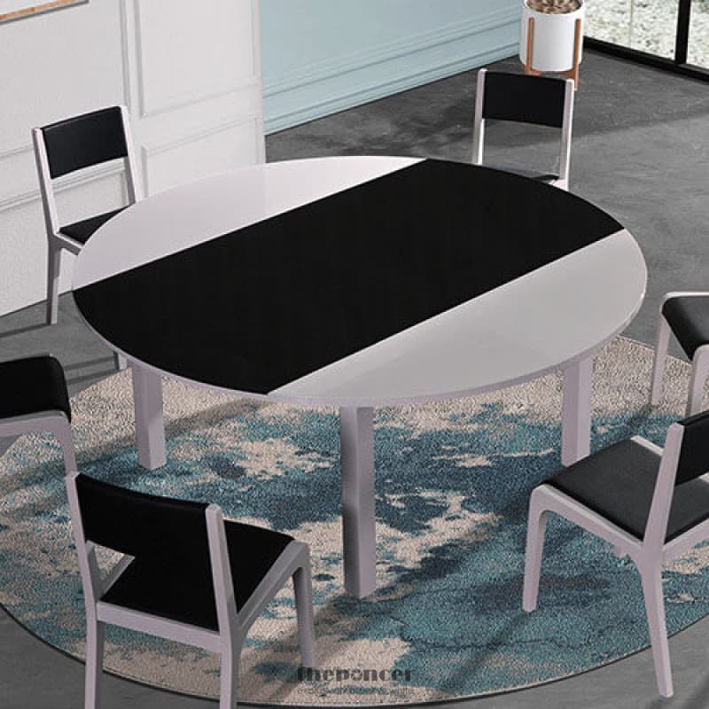 DINING TABLE IN ROUND SHAPE HIGH GLOSSY MDF WOODEN BASE