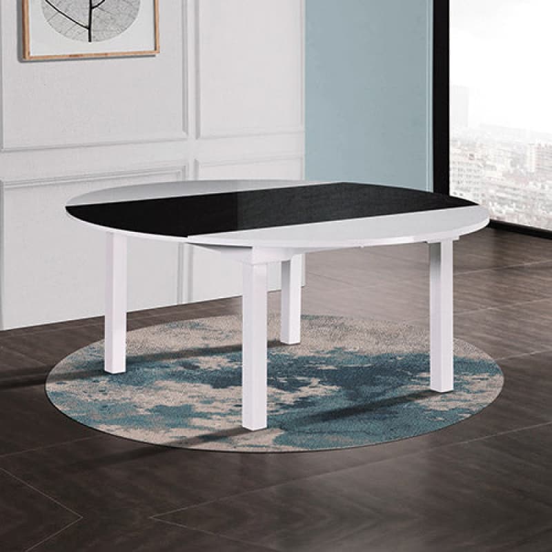 DINING TABLE IN ROUND SHAPE HIGH GLOSSY MDF WOODEN BASE