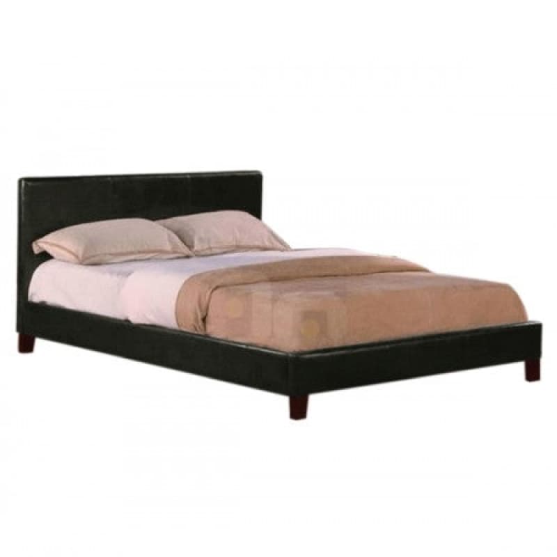 DOUBLE SIZE LEATHERATTE BED FRAME IN BLACK COLOUR