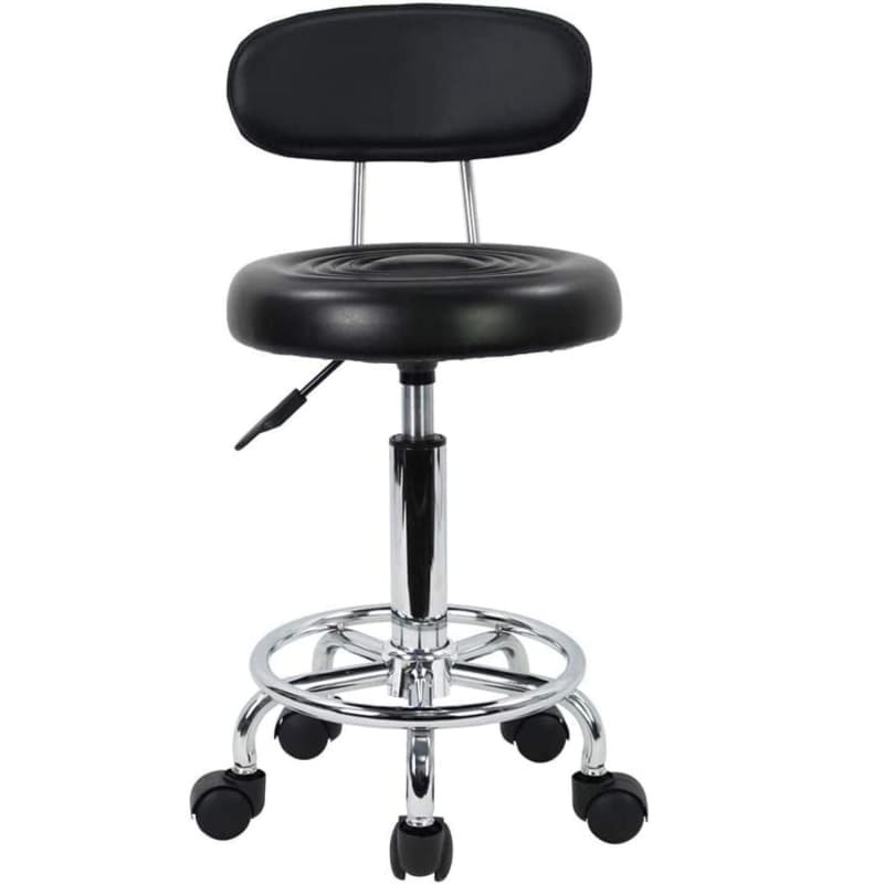 EKKIO BACKREST ROUND SALON STOOL WITH ADJUSTABLE HEIGHT