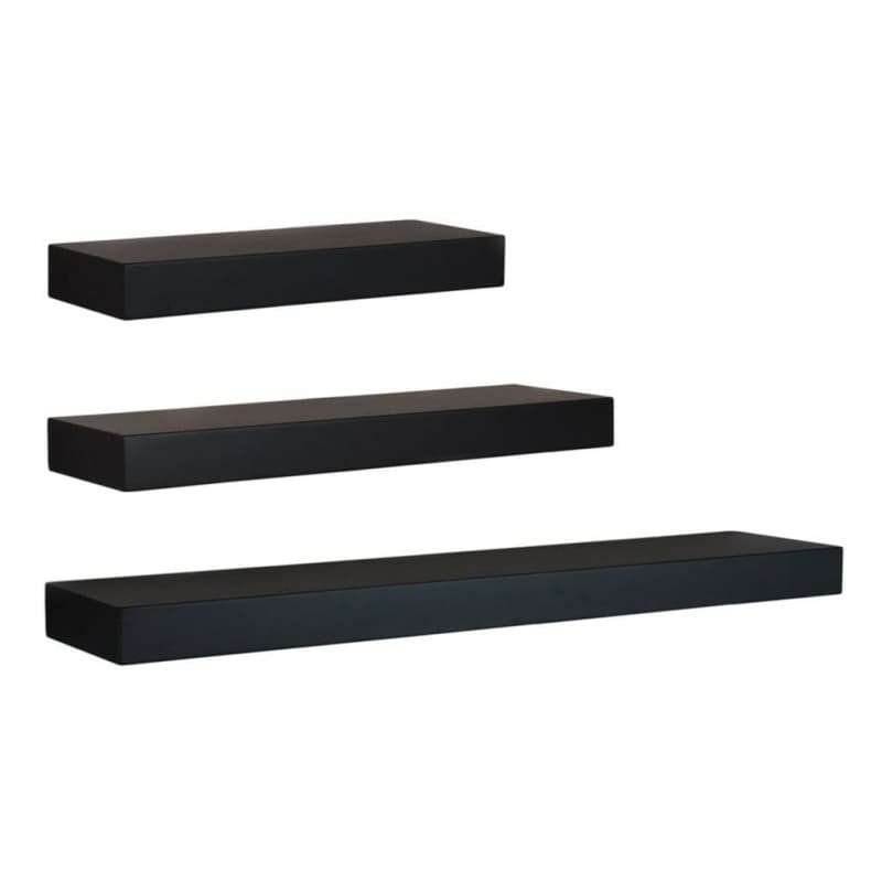 EKKIO FLOATING SHELF SET OF 3 BLACK EK-WS-100-SH