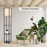 EKKIO FLOOR VINTAGE LAMP SHELF 160CM (BLACK) EK-FLS-100-MY