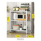 EKKIO FOLDABLE STORAGE SHELF 3 TIER (WHITE)