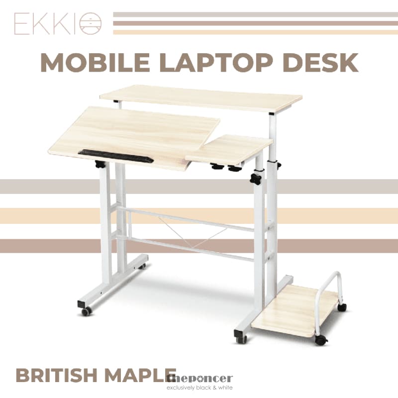 EKKIO MOBILE DESK DETACHABLE SIDEBOARD BRITISH MAPLE