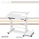 EKKIO MOBILE DESK DETACHABLE SIDEBOARD WHITE