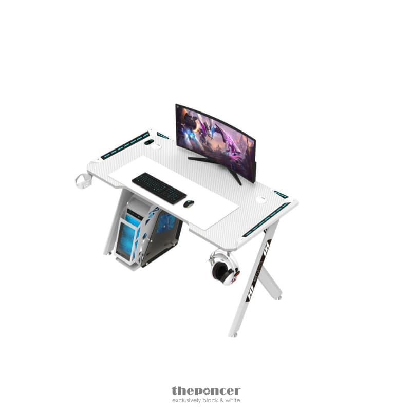 EKKIO RGB GAMING DESK Y SHAPE WHITE 140CM EK-GD-104-AL