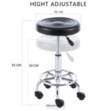 EKKIO ROUND SALON STOOL WITH ADJUSTABLE HEIGHT (BLACK)