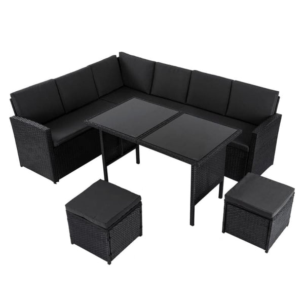 ELLA 8-SEATER MODULAR OUTDOOR GARDEN LOUNGE AND DINING SET