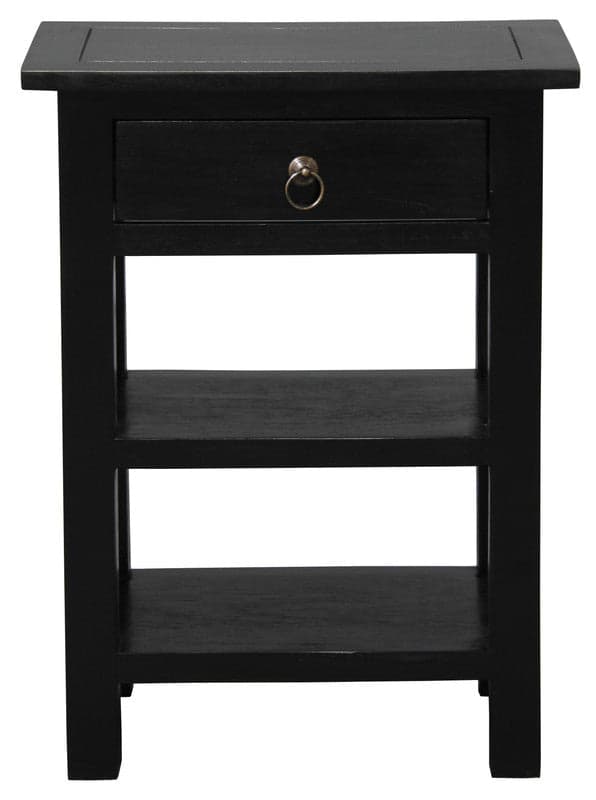 ELLIOT 1 DRAWER LAMP TABLE (BLACK)