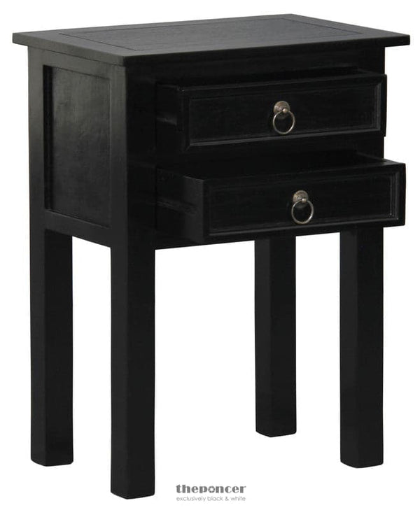 ELLIOT 2 DRAWER LAMP TABLE (BLACK)