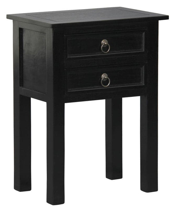 ELLIOT 2 DRAWER LAMP TABLE (BLACK)