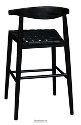 ELLIOT GENUINE LEATHER BARSTOOL - SET OF 2 (BLACK)