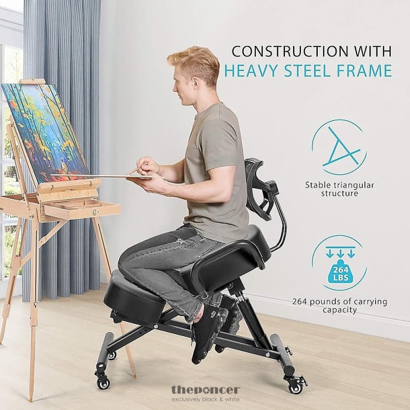 ERGONOMIC KNEELING POSTURE CHAIR WITH BACKREST ADJUSTABLE