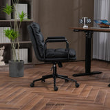 FAUX LEATHER OFFICE CHAIR -BLACK