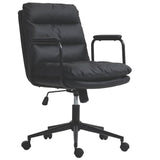 FAUX LEATHER OFFICE CHAIR -BLACK