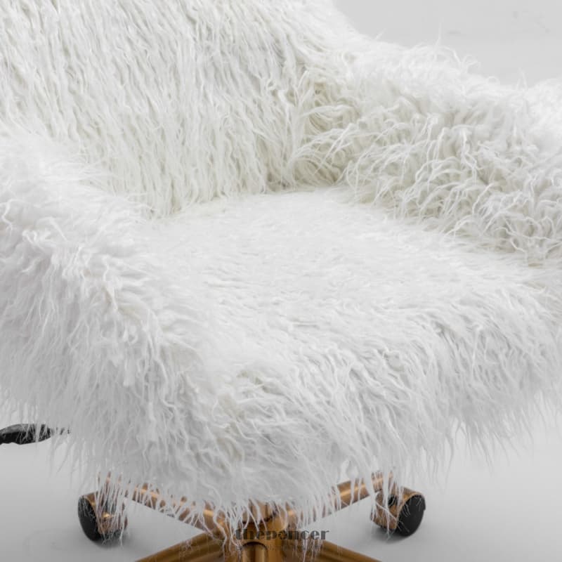 FLUFFY OFFICE CHAIR FAUX FUR MODERN SWIVEL DESK CHAIR